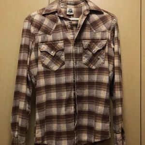 Vintage 1970’s Flannel Pearl Snap Western Shirt